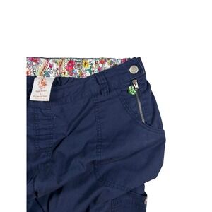 Koi by Kathy Peterson Womens Navy Blue Cargo Scrub Pants Elastic Back Size L